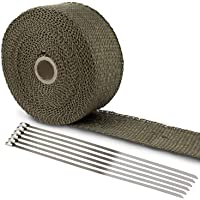 LIHAO 10M Rollo de Cinta Anticalorica para Tubo de Escape de Moto con 6 Bridas